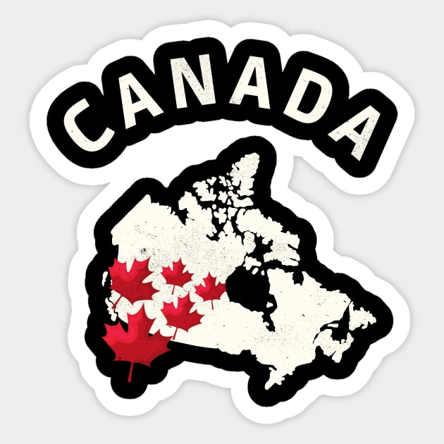 Canada Map Maple Leaf Canadian Pride Sticker by Foxxy Merch